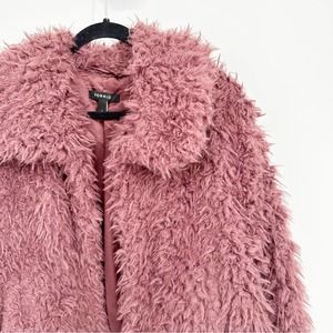 Torrid Dusty Pink Faux Sherpa Teddy Open Jacket